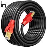 Ethernet Cable 10m Cat 8, Internet Cable High Speed Outdoor Indoor 40Gbps 2000MHz Network Cable 10 Meter LAN Cable Shielded SFTP RJ45 Gigabit Patch Cable Black for Router Modem