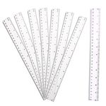 8Pcs 30cm Rulers Plastic Clear Rulers Long Ruler 12 Inch Ruler 30 cm Ruler Set Shatterproof Transparent Ruler Straight Shatter Resistant Ruler Measuring Ruler Multipack for Kids Student School Office