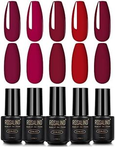 Juego de 5 esmaltes de uñas de gel de color rojo serie Soak Off, barniz de manicura y pedicura Regalos para San Valentin 7 ml