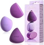 Jessup Makeup Sponge Set, 3pcs Make up Sponges for Face Foundation Concealer Contour and Blusher, Purple SP017