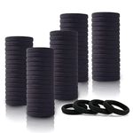 Saavi Beauty Products Ponytail Holder Cotton Hair Elastic Rubber Bands | Tight, Non-slippery, Stretchable | Hair Accessories (Black, Pack of 20 Pieces)