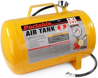 MaxWorks 51010 Portable 5 Gallon Air Tank with Pressure Gauge and Safety Valve Lightweight Durable Construction with 40 Inch Hose for Easy Tool Connections 140 PSI Max