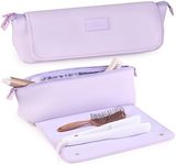 BAREFOOT CARIBOU Hair Tools Travel Bag and Heat Resistant Mat for Flat Irons, Straighteners, Curling Iron, and Haircare Accessories, 2-in-1 design, with Interior Pockets, Portable Organizer (Lilac)