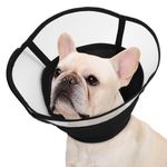 Kuoser Dog Cone, Soft Dog Cone Collar for After Surgery, Adjustable Pet Cone for Dogs to Stop Licking, Breathable Dog Cones for Medium Dogs, Elizabethan Collar for Wound Care Spay Neuter, Black M