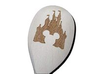 FastCraft WALT DISNEY MICKEY MINNIE MOUSE EARS CASTLE INSPIRED WOODEN BAKING SPOON KITCHEN COOKING BIRTHDAY PRESENT GIFT FAN LASER ENGRAVED