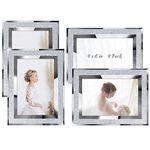 4 Pack Glitter Picture Frame Crystal Picture Frame Wall Decor Mirror Picture Frames Decor for Graduate Wedding Home Table, Silver(4 x 6 Inch)