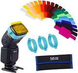 Selens Universal Flash Gels Lighting Filter 20 pcs Combination Kits for Camera Flashlight with 3 Gel-Bands, Camera Flash Gels Color Correction Filter Kit Color Gels for Lighting Photo Studio Flash