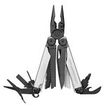 LEATHERMAN, Wave Plus Multitool with Premium Replaceable Wire Cutters and Spring-Action Scissors, Built in The USA, Limited Edition Black/Silver with Nylon Sheath