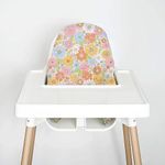 Nibble and Rest Highchair Cushion Cover for Inflatable Cushion, Compatible with IKEA Antilop Highchair, High Chair Accessories, Stain-Proof, and Wipeable (Cushion NOT Included)(funflorals)