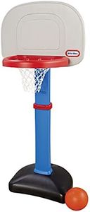 Little Tikes TotSports Easy Score Basketball Set - Adjusts to Six Heights Includes 1 Junior-Sized Soft Basketball and Adjustable Basketball Hoop- Suitable for Indoor and Outdoor Use - For Kids Aged 1+