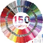 HAUSPROFI Embroidery Thread, 150 Colors Soft Polyester Threads, Perfect for Friendship Ribbons, 8m 6-Thread, for Embroidery Cross Stitch Sewing Thread Bracelet Thread Knotting and Crafting Twist