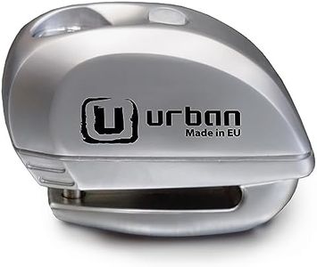 URBAN UR22 Antivol Bloque Disque avec Alarme + Avertissement 120dBA, 6 mm, fabriqué dans l'UE, Universel pour Vélo, Moto, Scooter, Acier INOX, métallique