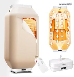 Portable Clothes Dryer - Upgrade Foldable Mini Clothes Dryer Machine with Adjustable Clamp Hanger, Hanging & Standing Design, Remote Control, Small Travel Dryer for Apartments, RV