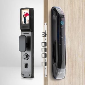 Denler DL04 Smart Door Lock Digital Door Lock with 3D Face Recognition, LCD Display, Camera App Unlock, Fingerprint, RFID Card, PIN, Manual Key 3 Years onsite Warranty