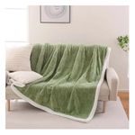 Butterthief Cozy Super Soft Warm Double Layered Kids Sherpa Blanket All Season Baby Blanket for Winter Toddlers Boys & Girls 1-6 Years (Size -100 x 150cm) (Mehendi Green)