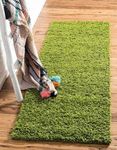 Irsha Carpets Extra Soft Luxury Area Rug Fluffy Carpet Living Room Shaggy Carpet 2-inch Thick Carpet (Green, 2x6 Feet)