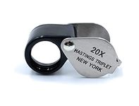 Fozti Premium Hastings Jewellers Eye Loupe 12.5mm 20x Lens Magnifying Triplet Glass Folding Pocket Size Hand-Held Portable for Jewellery, Diamond & Gemstones/Sorters/Traders