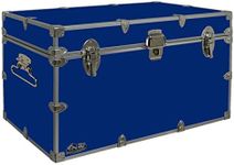 C&N Footlockers - XL Graduate Storage Trunk - Made in the USA - STEEL Footlocker for College Dorm Room & Summer Camp - 32 x 18 x 18.5 Inches (Royal Blue)