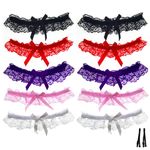 Lace Wedding Garter Bridal Lace Floral Bowknot Garter Ribbon Belt Leg Ring for Women Girls Favor, Multicolor, One Size
