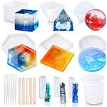 HASTHIP® 20 PCS Resin Moulds Silicone,Epoxy Casting Moulds Ashtray,Pen Holder,Flower Pot,Coaster,Pendants,Candle Molds,Candle Holders Sticks,Droppers for Resin DIY Craft