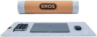 EROS Office Products – Large Thick Non-Slip Gray Felt Desk Mat (31.5” x 15.75”) – Computer Desk Mat Protector w/Grip – Durable, Scratch-Resistant & Waterproof – Ideal for Work or Gaming