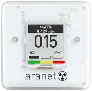 SAF Aranet Radiation Detector, Dosimeter, Portable, Measures Dose Rate & Total Dose of Ionizing Radiation, E-Ink Display, 4-Year Battery Life, Bluetooth Connection, Free App with Graphics & Alarm
