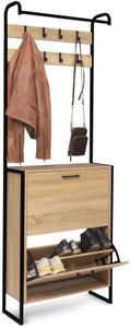 IDMarket - Vestiaire d'entrée LUIS meuble chaussures 2 portes design industriel