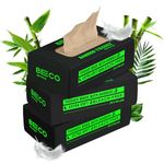 Beco Bamboo Super Soft 2-ply Car Tissue Box| Facial Tissue-100 pulls x 3 Packs (300 Pulls) | 100% Natural & Ecofriendly