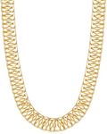 Barzel 18K Gold Plated Mesh Necklace, 16-20 inches, High Polish Finish, Waterproof, Tarnish Free (18 Inches)