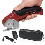 VLOXO Cordless Electric Scissors, Power Electric Fabric Scissors 4V Electric Mini Cutter Rechargeable Cardboard Cutter with Safety Lock Multi-Cutting Tools for Leather Cardboard Canvas