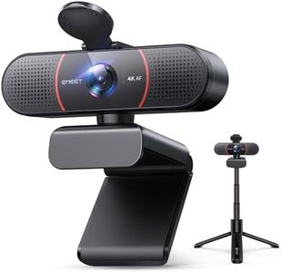 EMEET C960 4K Webcam with Tripod, 4K UHD Sony Sensor, 3 Adjustable Height Mini Tripod w/Privacy Cover, TOF Auto Focus, Dual Noise-Cancelling Mics, Auto Light Correction, Perfect for Online Meetings