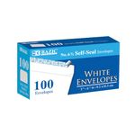 BAZIC #6 3/4 Peel and Seal White Envelope,572-24P (100-Pack)