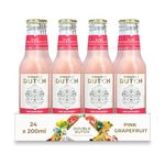 DOUBLE DUTCH Pink Grapefruit Soda 24 x 200ml bottles Low Calorie Perfect Mixer for Cocktails, No Artificial Colours Preservatives or Flavours (Pack of 24)