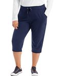 Just My Size Women's French Terry Capri, Navy, 4X