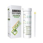 BOSIKE 50 Aquarium Test Strips Kit for Ammonia - 2 in 1 Freshwater & Saltwater Nitrate Testing for Fish Tank Water