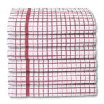 A & B TRADERS 100% Cotton Terry Towelling Tea Towels | Pack of 6 |Kitchen Hand Towels Dish Cloth Super Absorbent Soft Touch (Red)