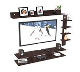 Redwud Hazel Engineered Wooden Wall Mounted TV Unit/TV Entertainment Unit for Living Room (Wenge) - Ideal for Upto 50 (D.I.Y)