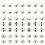 CEEYSEE 100Pcs(50Set) Silvery Chicago Screws Assorted Kit M5 x 5mm Nail Rivet Chicago Button for DIY Leather Decoration Bookbinding Round Flat Head Stud Screw (M5 x 5mm)