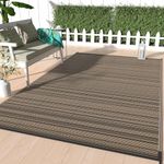 GENIMO Outdoor Rug Waterproof for Patio, Plastic Reversible Floral Camping Carpet, Large Straw Rug Mat 6'x 9'for RV, Camper, Deck, Balcony, Picnic