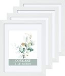 CORE ART 11x14 White Picture Frame Set of 4,Display Pictures 8x10 with Mat or 11 x 14 without Mat,Multi Photo Frames Collage for Wall or Tabletop Display