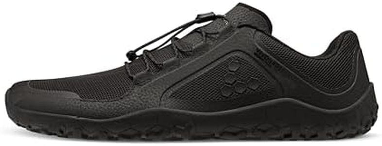 VIVOBAREFOOT Primus Trail II FG, Womens Recycled Breathable Mesh Off-Road Shoe with Barefoot Sole Obsidian