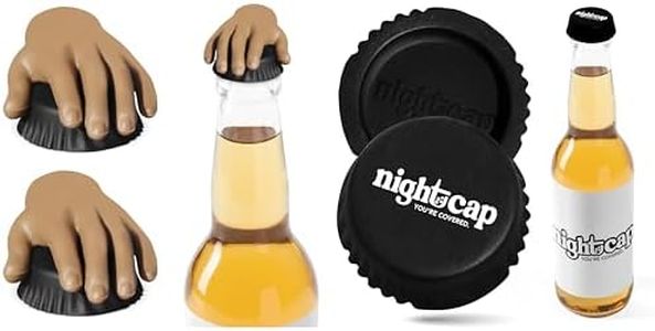 NightCap Prevents Drink Spiking - Silicone Bottle Caps to Fit Glass Beer Bottle Tops, Wine Bottles, and Plastic Soda Bottles, Beer Cap Cover, Key chain & Pouch Included