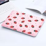 MAYCARI Cute Strawberry Painting Laptop Sleeve Bag 12-13 inch, Slim Light Weight Fuax Leather Protective Computer Cover Compatible with iPad 12.9" MacBook Pro 13"(2016-2020) MacBook Air 13"(2018-2020)