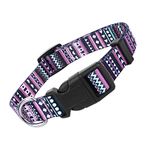 Cobee Nylon Dog Collar, Adjustable Puppy Collars with Patterns Bohemian Style Soft Comfortable Cat Collar Pet Collars for Small Medium Dogs(Purple S)