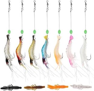 11PCS Luminous Shrimp Lure Set, GeeRic 7cm Lifelike Fishing Soft Silicone Lures Kit Lures Fishing Bait with Hooks Beads Sequin Fishing Tackles for Freshwater Saltwater Bass Trout Catfish Salmon