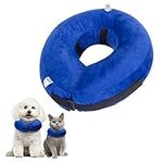 Nobleza Inflatable Dog Collar Dog Recovery Collar Inflatable Pet Protection Cover Collar Dog Neck Collar After Surgery Adjustable Pet Recovery Collar Dog Cone Collar for Small Dog and Cat, Blue