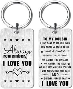 Gezxin Keychain, Cousin Gifts for Women & Men, Always Remember I Love You, Birthday, Mother's Day for Girl Female