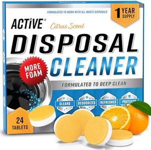 Garbage Disposal Cleaner Deodorizer Tablets - 24 Pack, New Powerful XL Foaming Tablet - Fresh Citrus Foam Sink Garburator Disposer Freshener, Natural Kitchen Drain Cleaning Care - 1 Year Supply