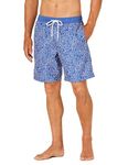 Amazon Essentials Men's Quick-Dry 9" Swim Trunk, Navy Floral, Large