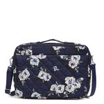 Vera Bradley Women's Performance Twill Laptop Crossbody Workstation, Blooms and Branches Navy, One Size